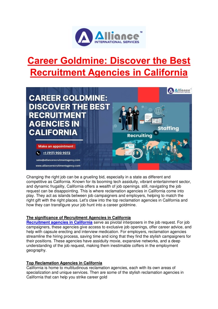 career goldmine discover the best recruitment n.w