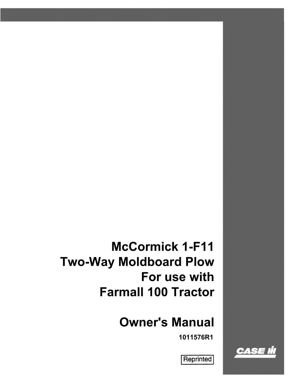 mccormick 1 f11 two way moldboard plow l.w