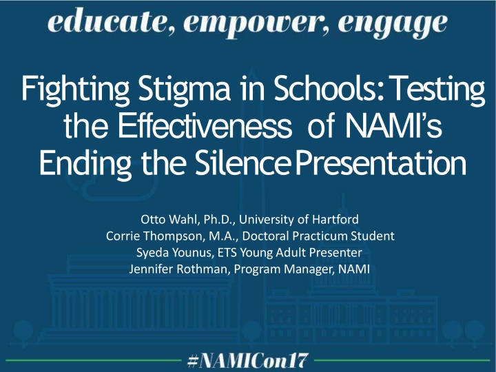 Fighting Stigma in Schools: NAMI's Ending the Silence Program Overview
