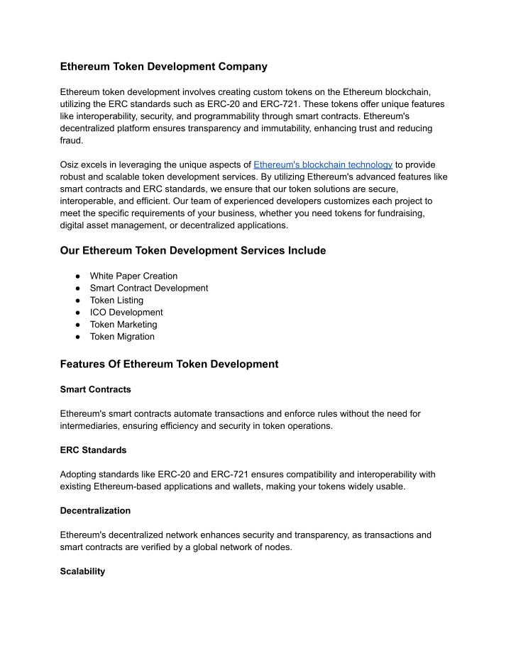 ethereum token development company n.w