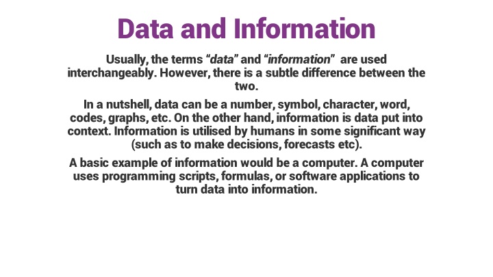 The Distinction Between Data and Information