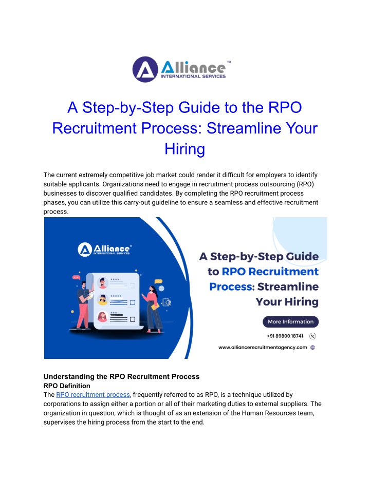 a step by step guide to the rpo recruitment n.w