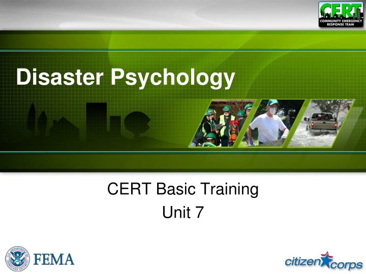 Disaster Psychology and Trauma Management