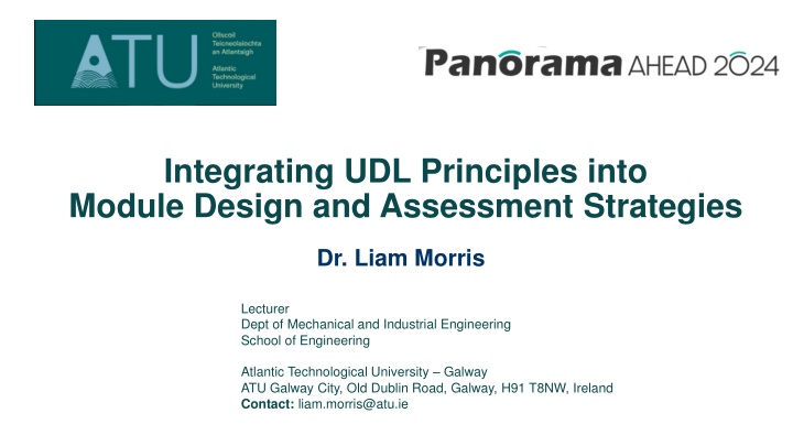 Enhancing Module Design through UDL Principles by Dr. Liam Morris