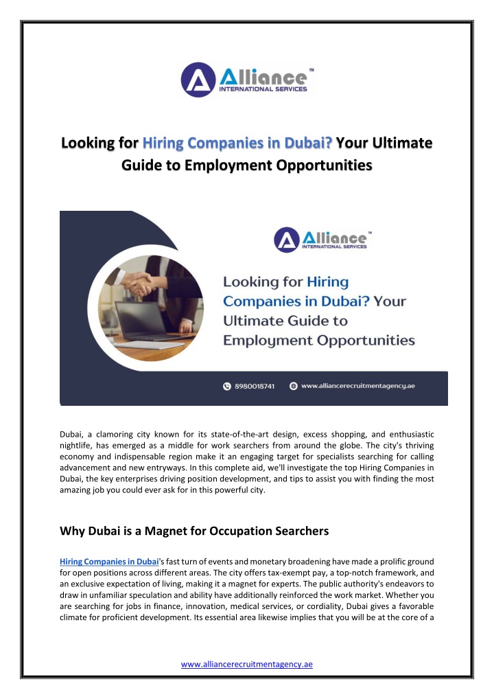 looking for hiring companies in dubai your n.w