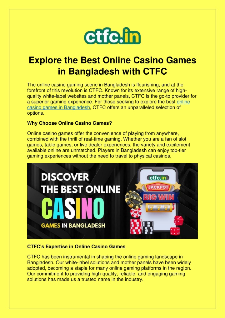 explore the best online casino games n.w