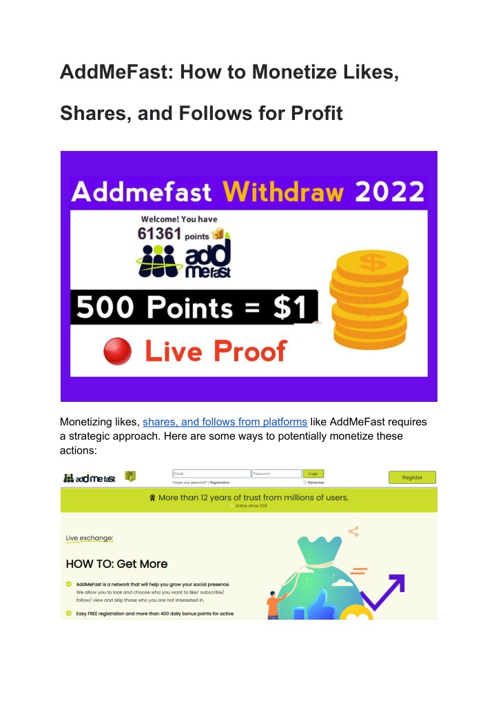 addmefast how to monetize likes n.w