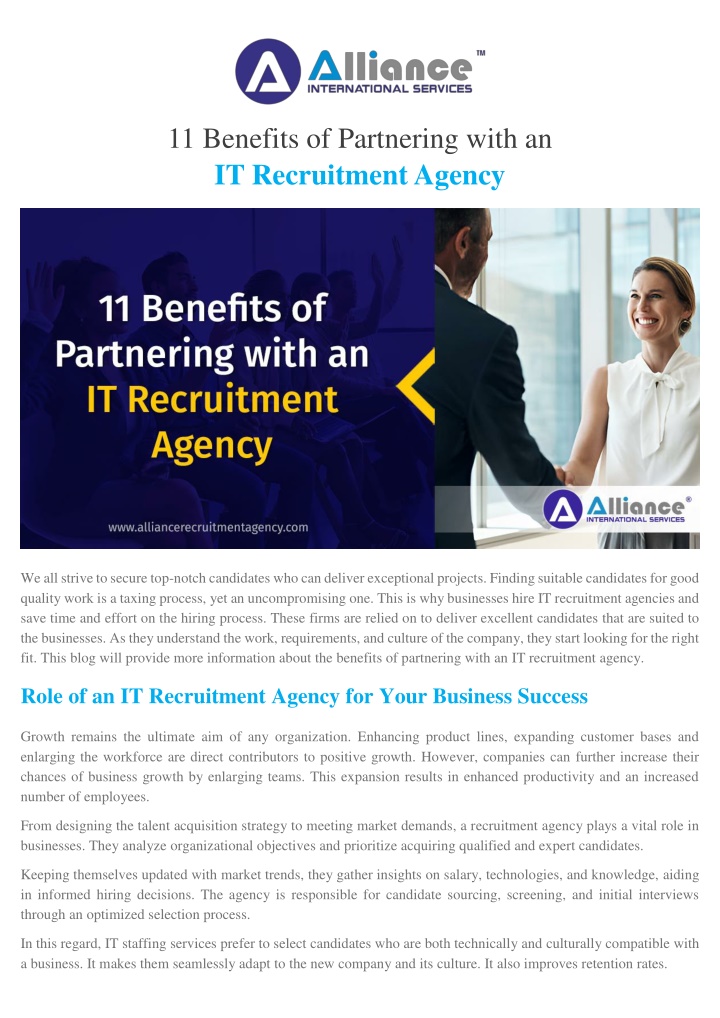 11 benefits of partnering with an it recruitment n.w