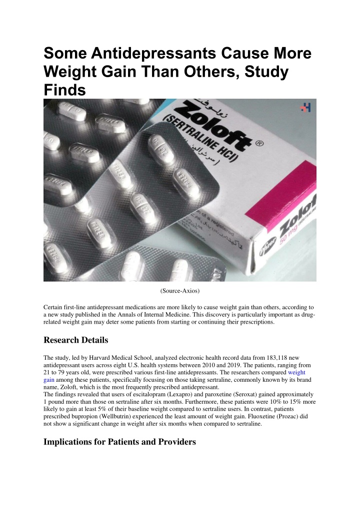 some antidepressants cause more weight gain than n.w