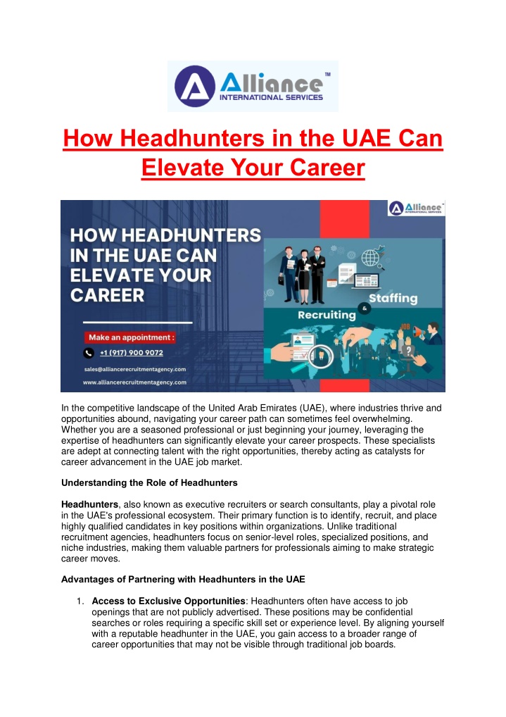 how headhunters in the uae can elevate your career n.w
