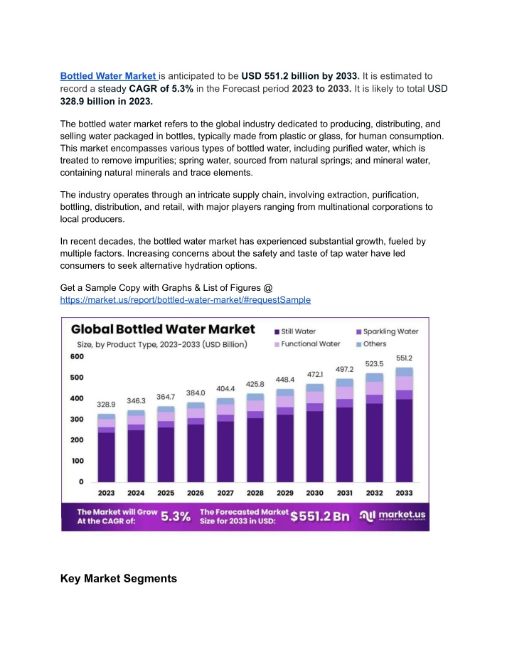 bottled water market is anticipated n.w