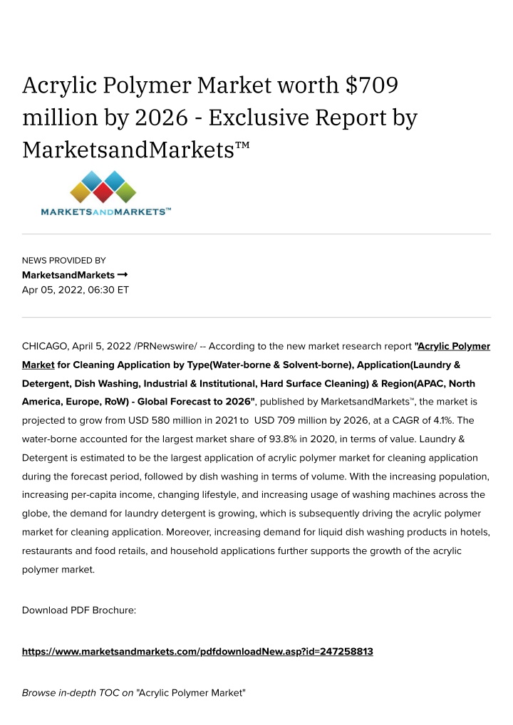 acrylic polymer market worth 709 million by 2026 n.w