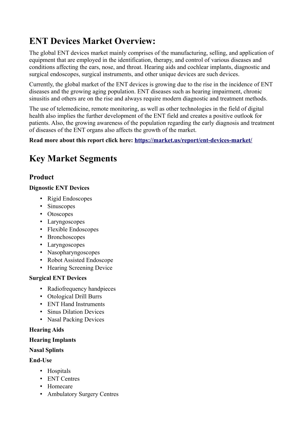 ent devices market overview l.w