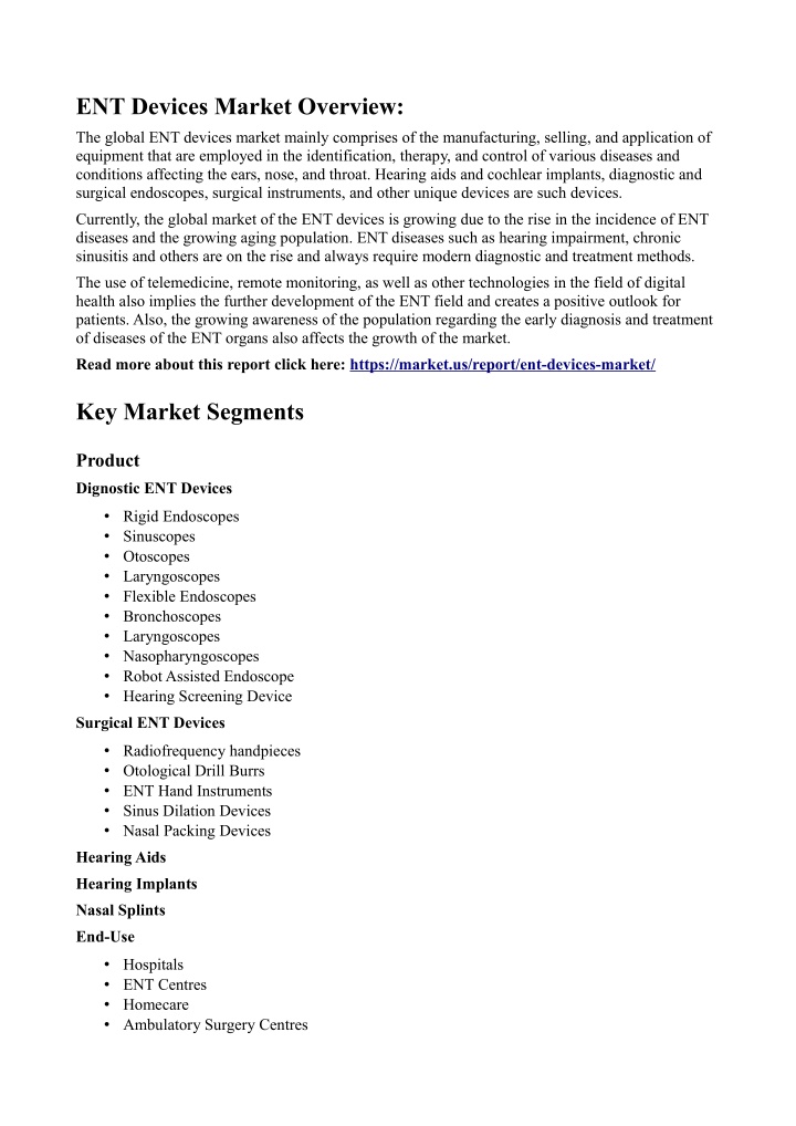 ent devices market overview n.w