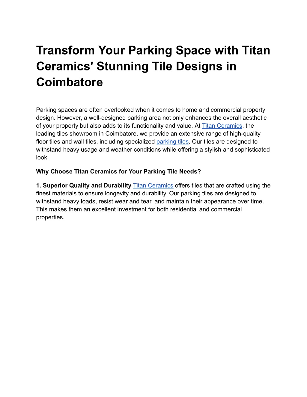 transform your parking space with titan ceramics l.w