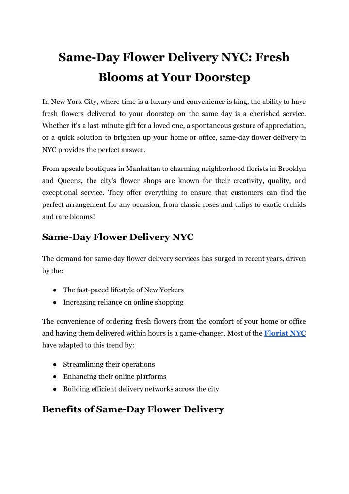 same day flower delivery nyc fresh n.w