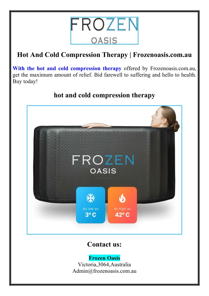 hot and cold compression therapy frozenoasis n.w