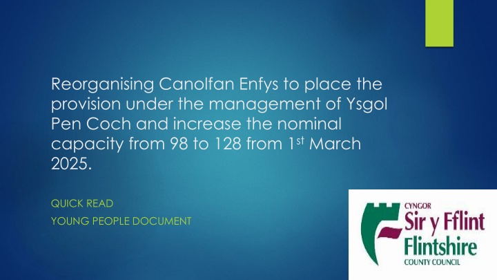 Reorganising Canolfan Enfys Provision under New Management