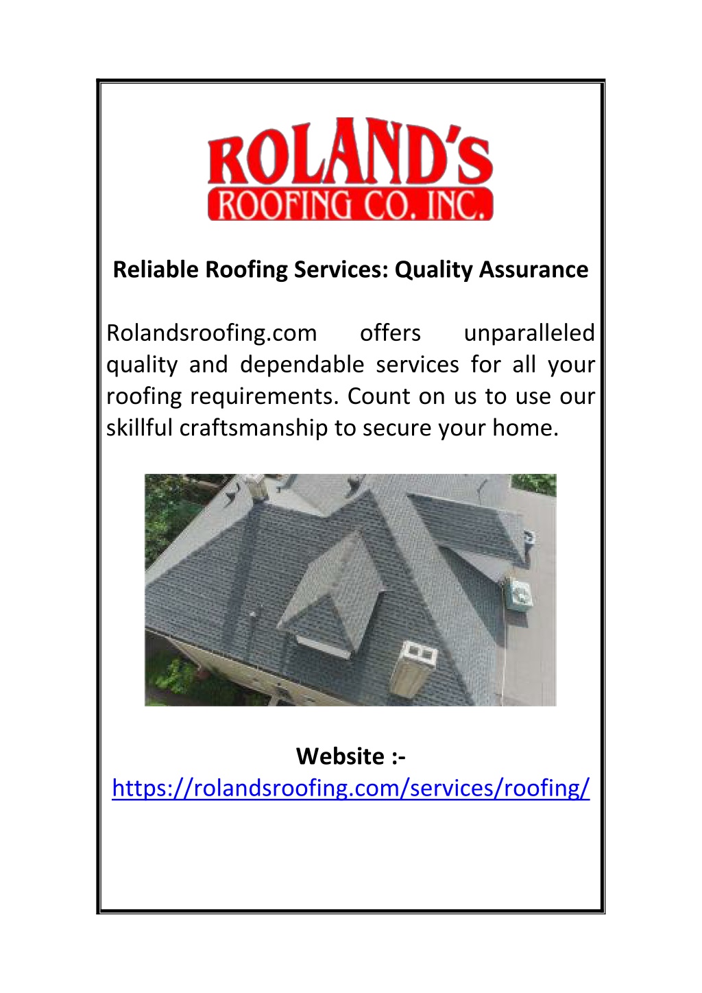 reliable roofing services quality assurance l.w