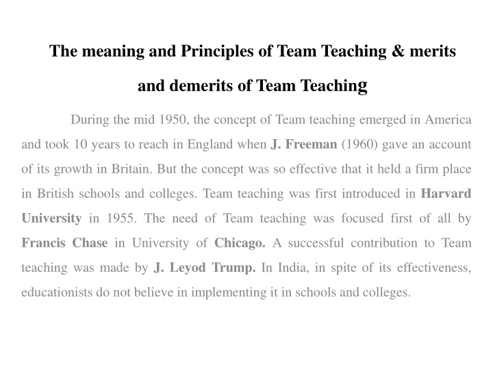 The Concept and Benefits of Team Teaching in Education
