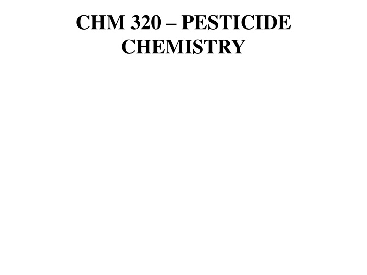 Pesticide Chemistry and Their Importance in Agriculture