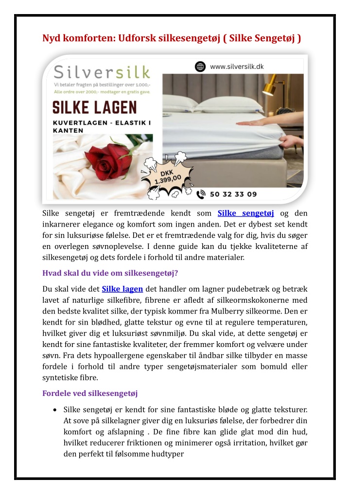 nyd komforten udforsk silkesenget j silke senget j n.w