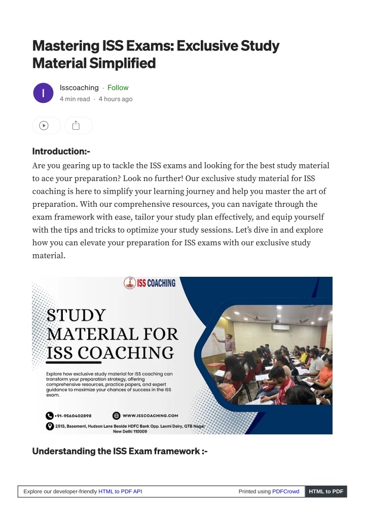 mastering iss exams exclusive study material n.w