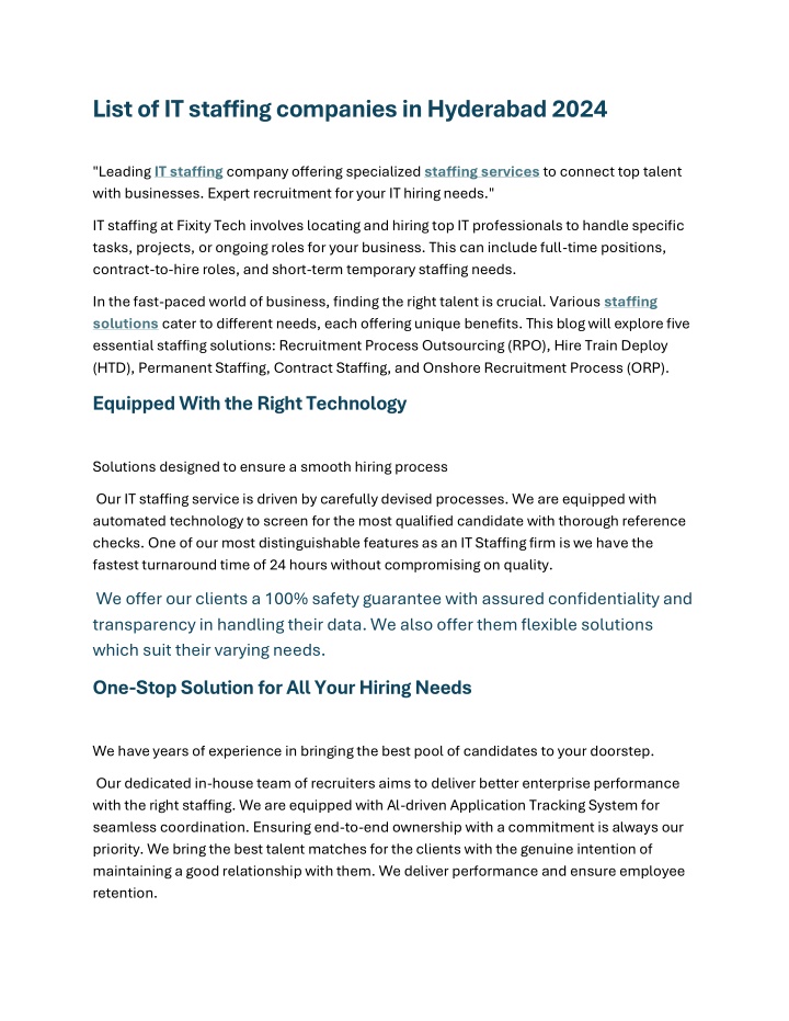 list of it staffing companies in hyderabad 2024 n.w