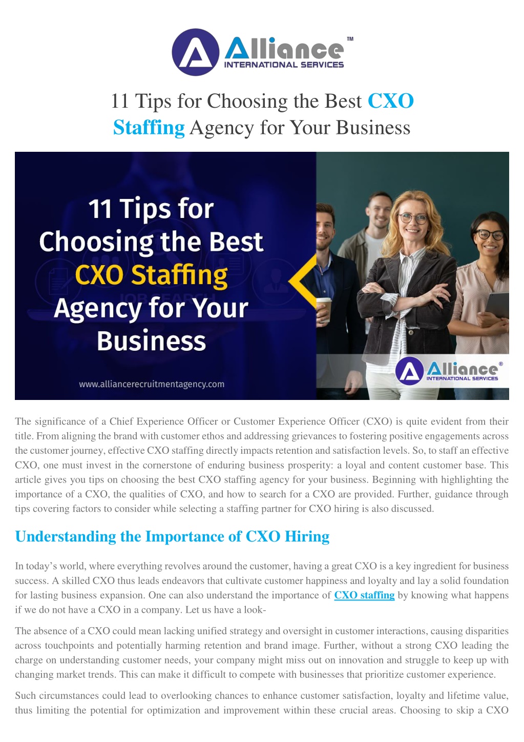 11 tips for choosing the best cxo staffing agency l.w