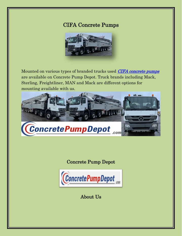 c cifa concr ifa concrete pump n.w
