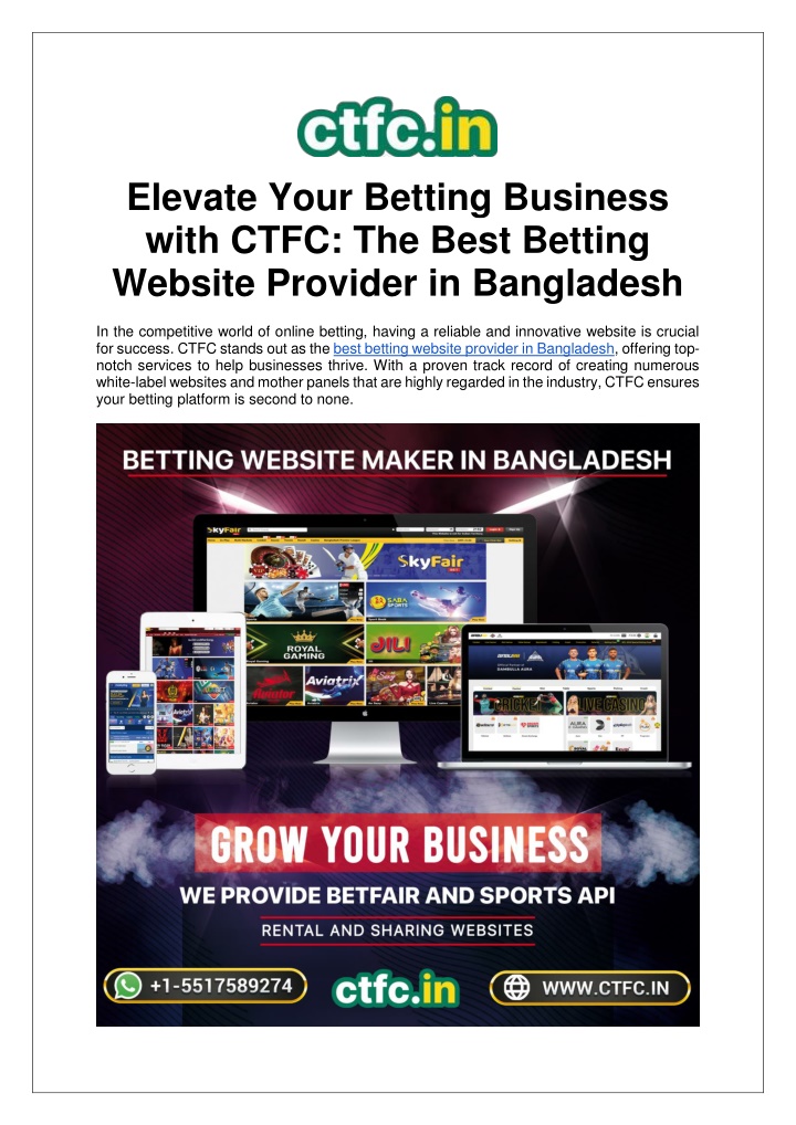 elevate your betting business with ctfc the best n.w