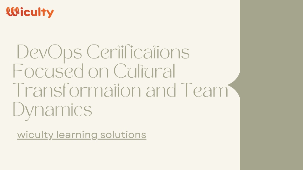 devops certifications focused on cultural l.w