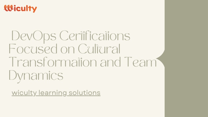 devops certifications focused on cultural n.w
