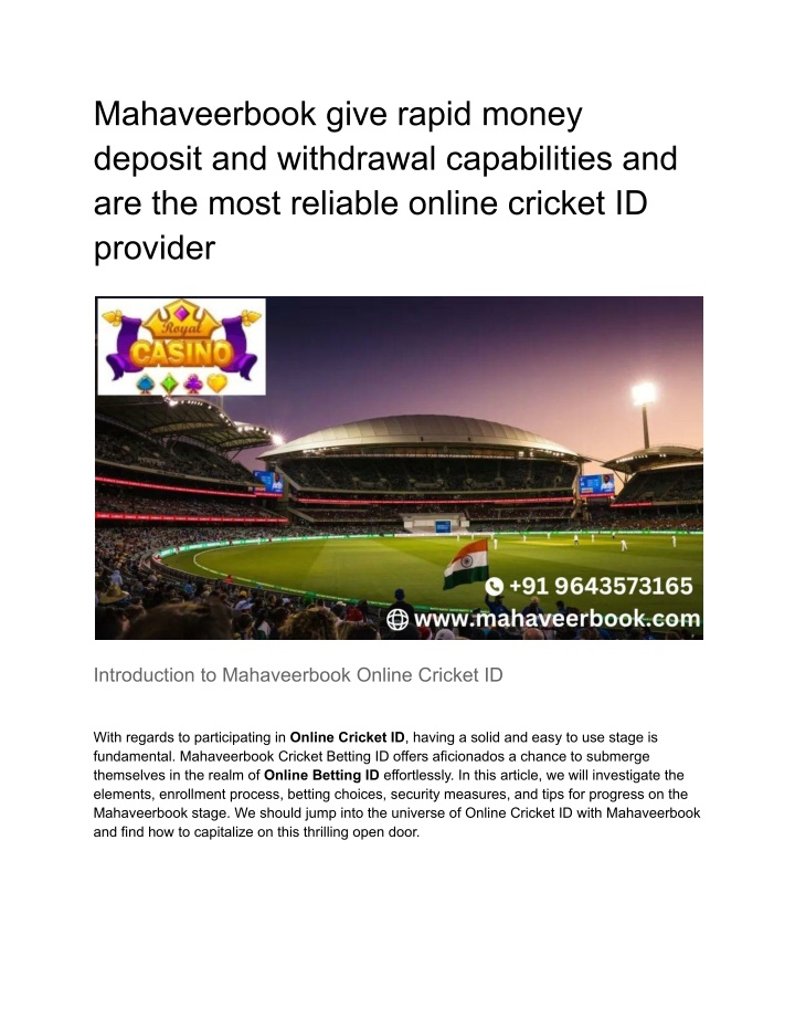 mahaveerbook give rapid money deposit n.w