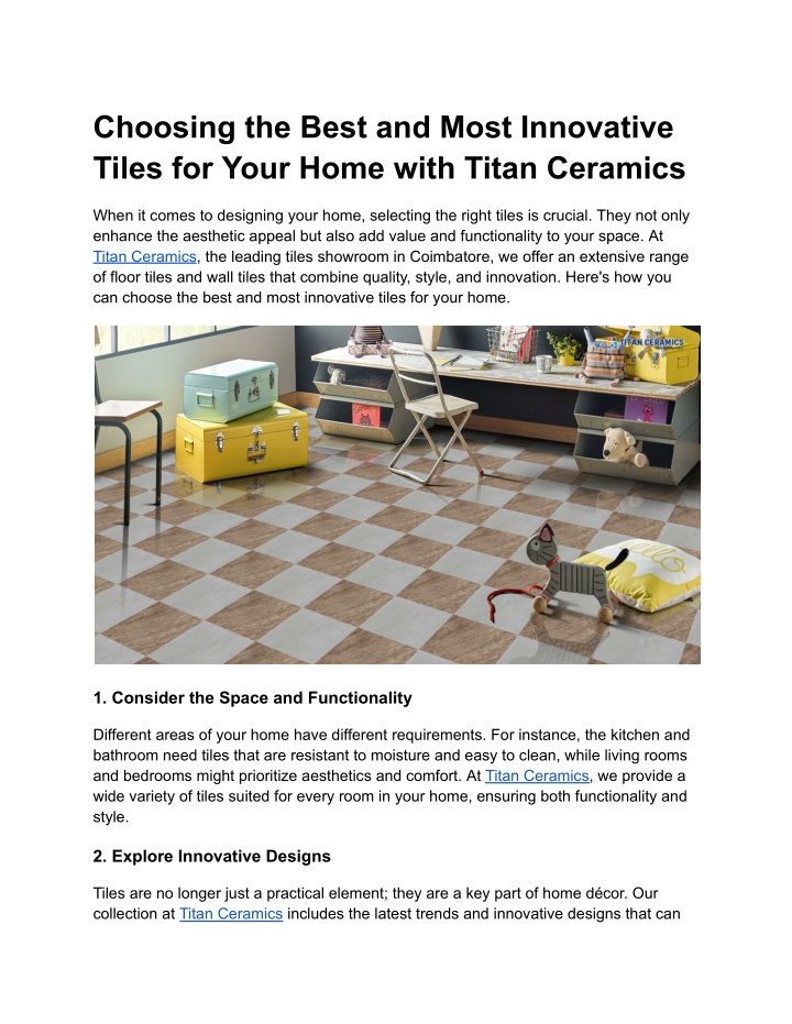 choosing the best and most innovative tiles n.w