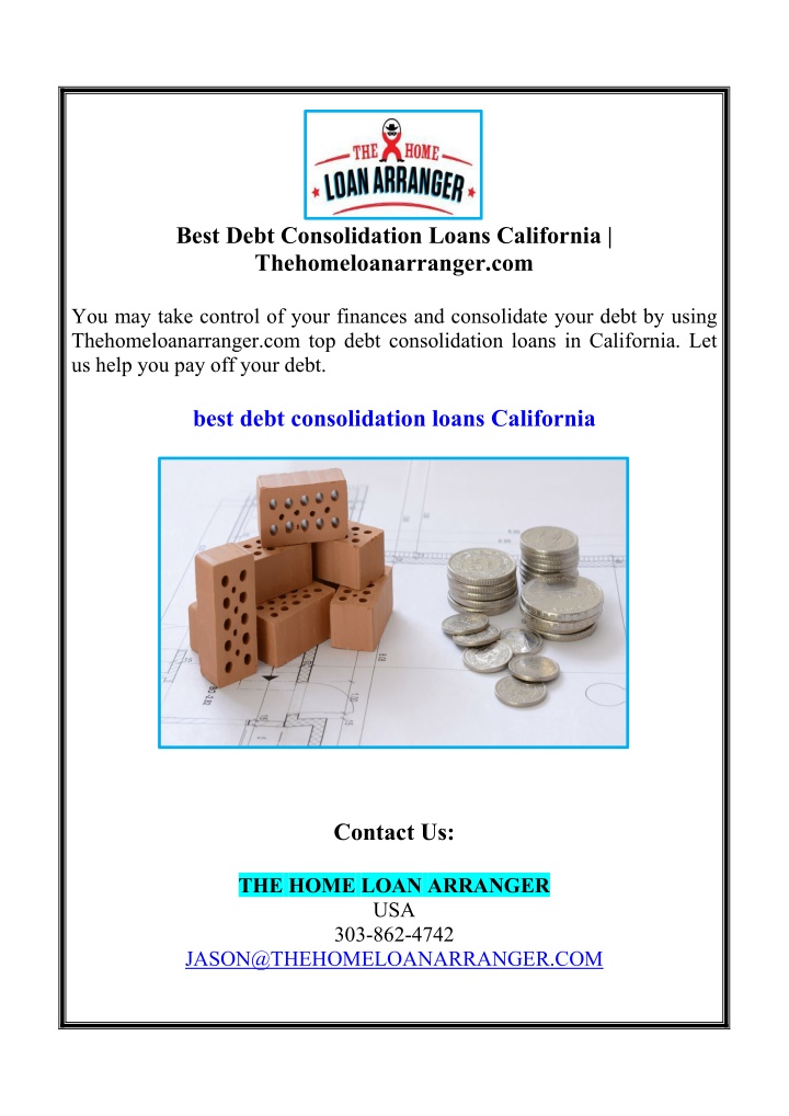 best debt consolidation loans california n.w