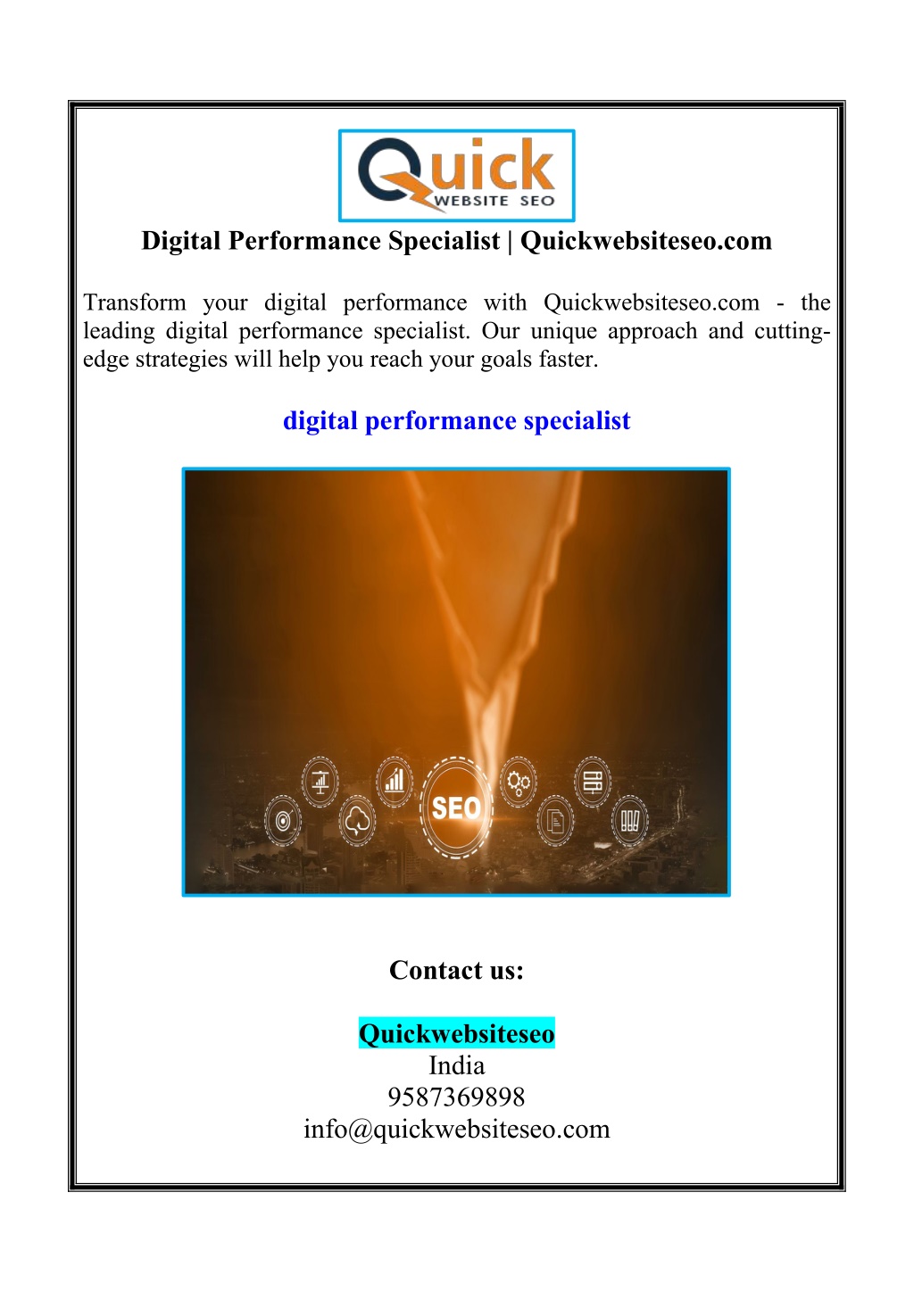 digital performance specialist quickwebsiteseo com l.w