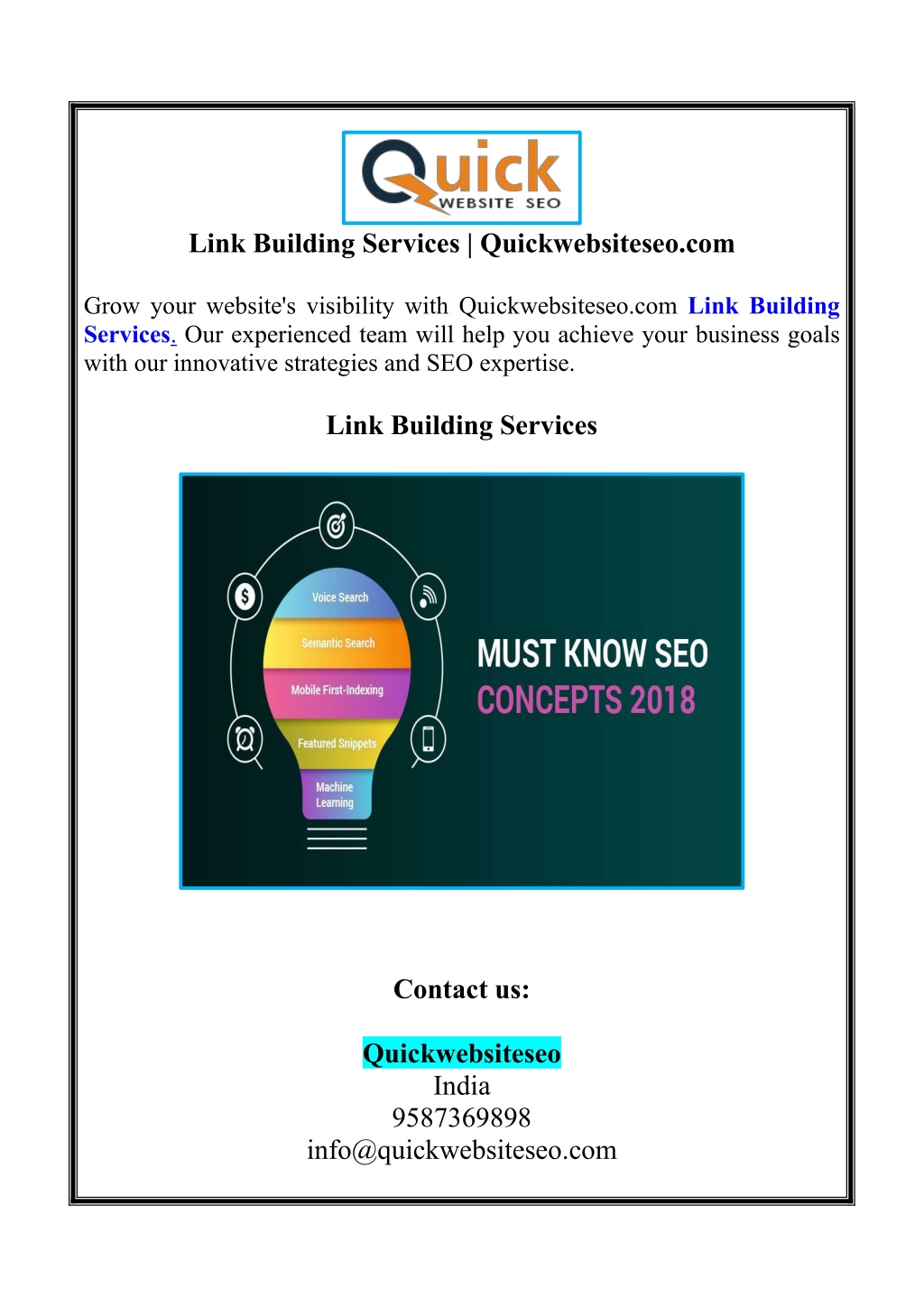 link building services quickwebsiteseo com l.w