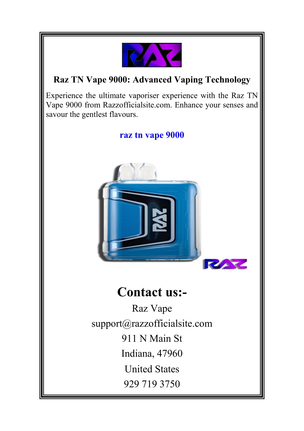 raz tn vape 9000 advanced vaping technology l.w