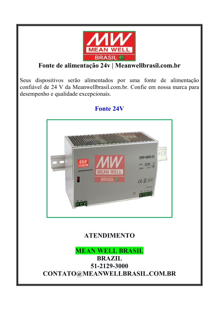 fonte de alimenta o 24v meanwellbrasil com br n.w