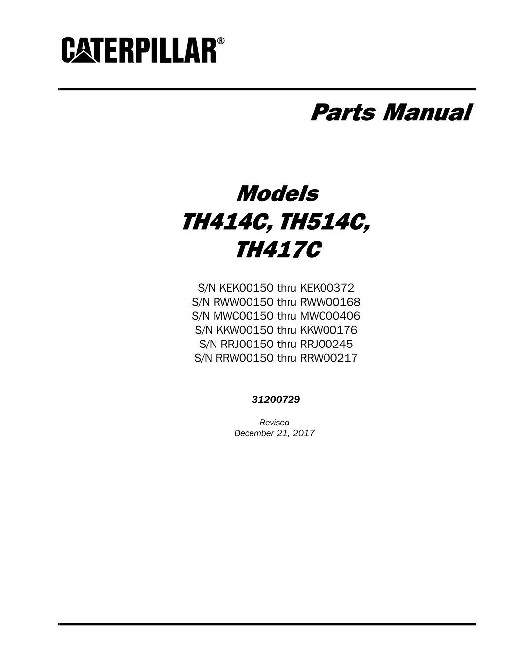 parts manual l.w