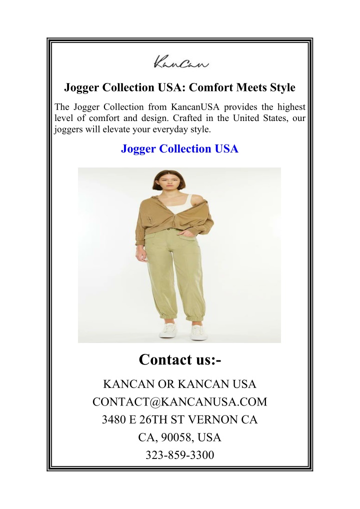 jogger collection usa comfort meets style n.w