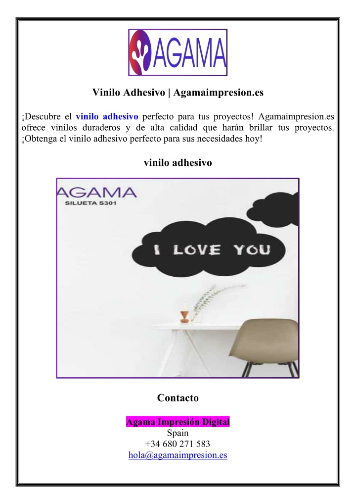 vinilo adhesivo agamaimpresion es n.w