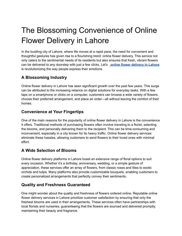 the blossoming convenience of online flower n.w