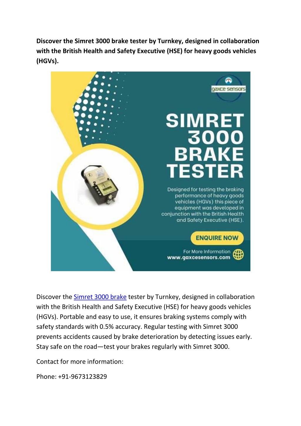 discover the simret 3000 brake tester by turnkey l.w