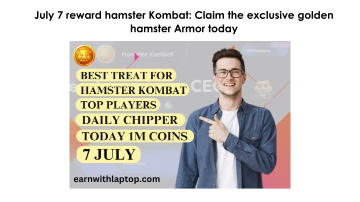 July 7 reward hamster Kombat: Claim the exclusive golden hamster Armor today