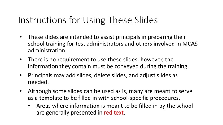 MCAS Test Administration Training Guidelines
