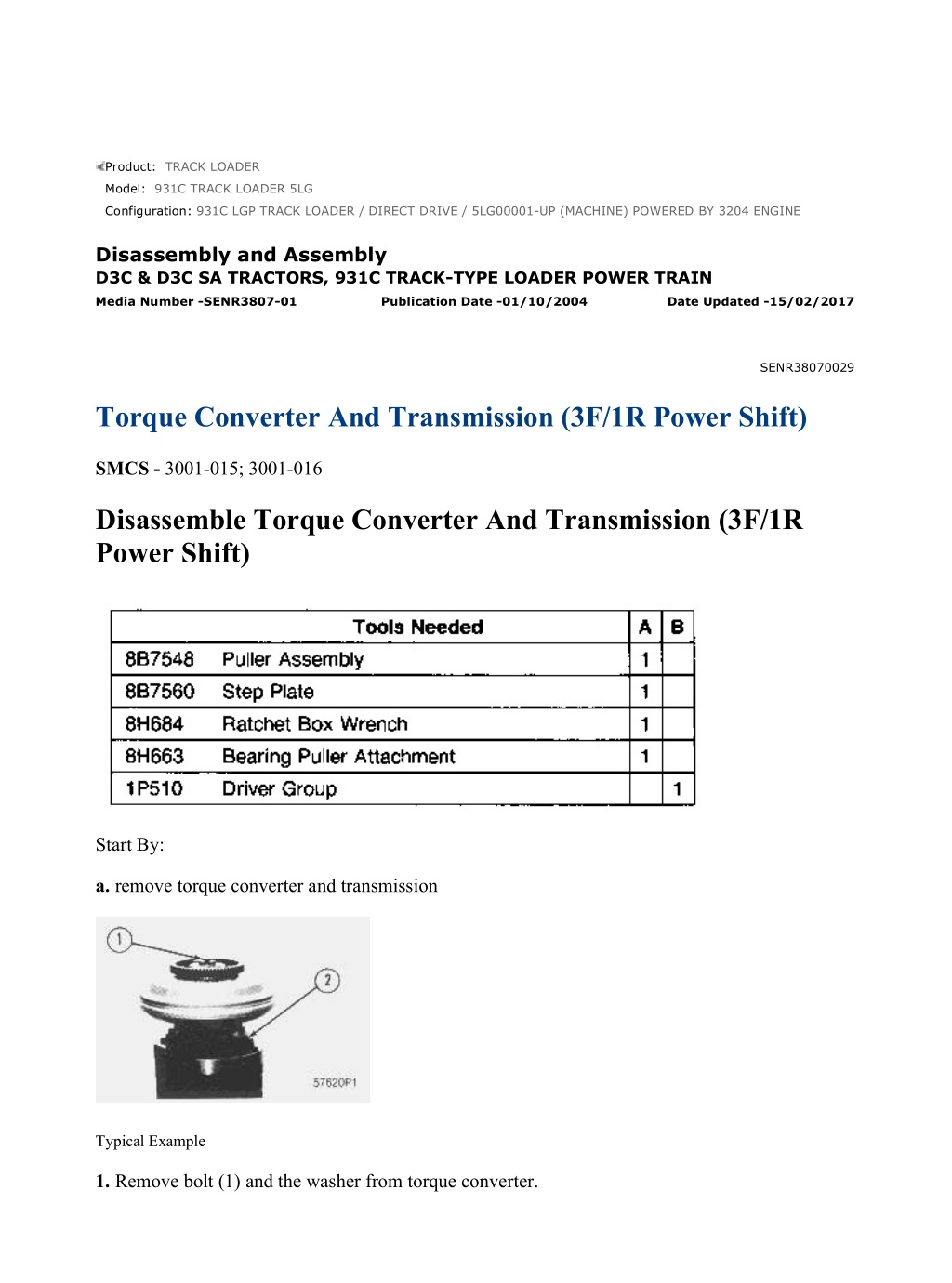 931c lgp track loader direct drive 5lg00001 l.w