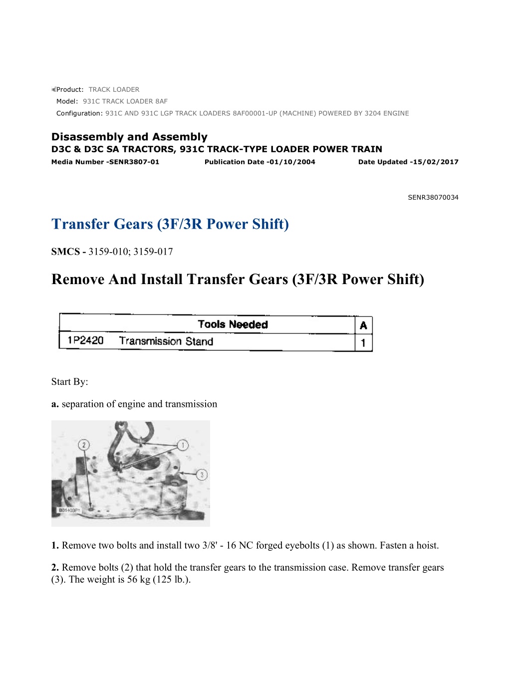 931c and 931c lgp track loaders 8af00001 l.w