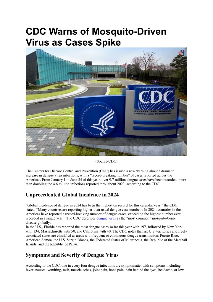 cdc warns of mosquito driven virus as cases spike n.w